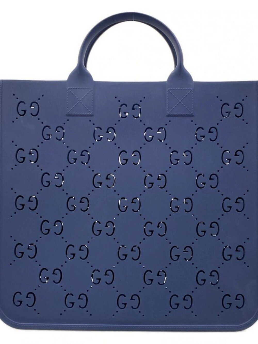 GUCCI Children's GG Tote Bag 679365 Blue Rubber Tote Bag